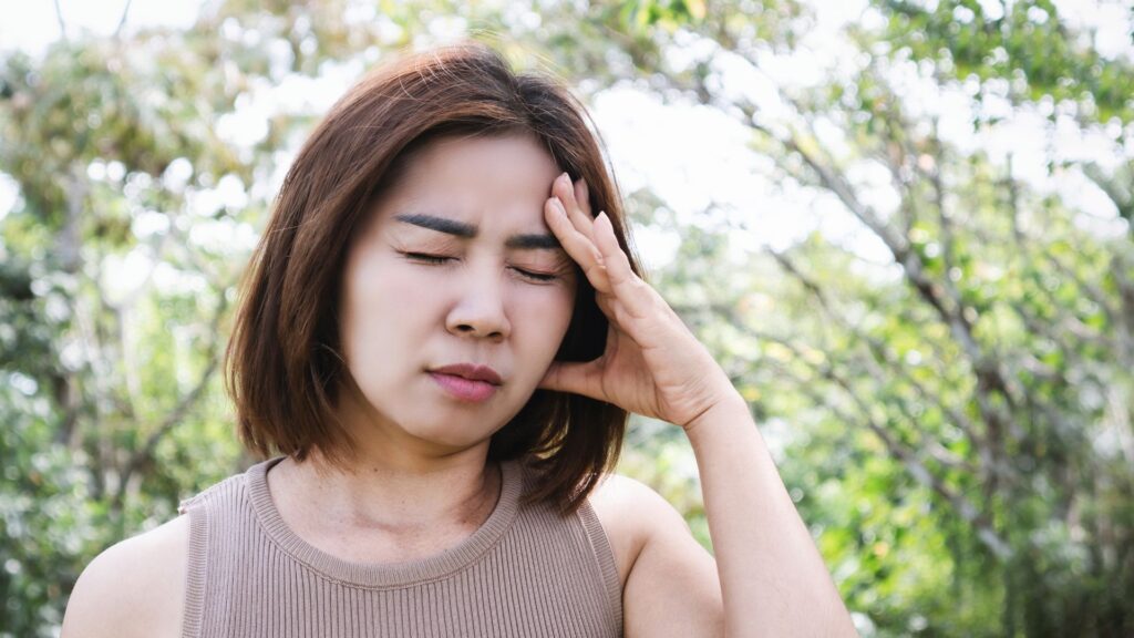 En person er svimmel