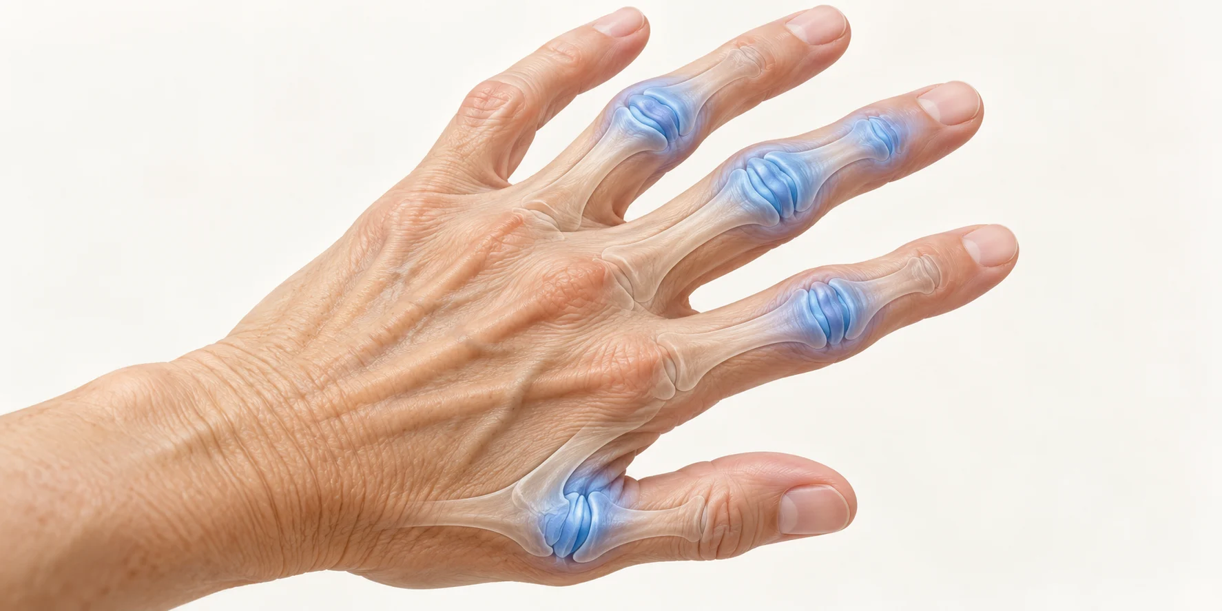 Illustrasjon av fingerledd med stivhet